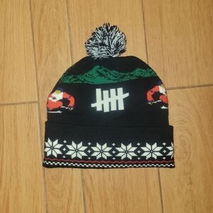 Undefeated Black and White Pom-Pom Beanie